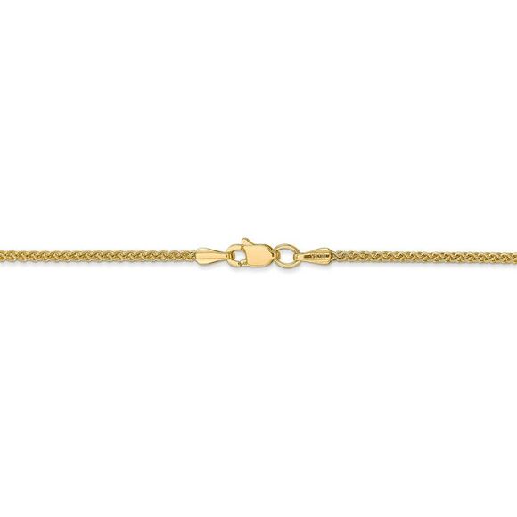 1.5mm 14k Yellow Gold Hollow Wheat Chain Necklace, 24 Inch - Picture 4 of 8